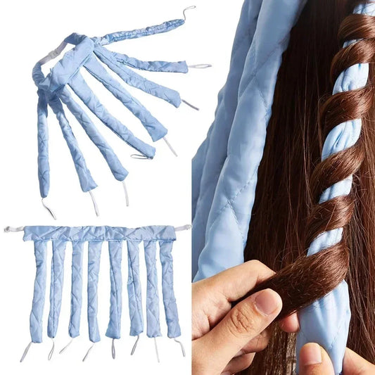 CairnDream No-Heat Curling Headband Blue