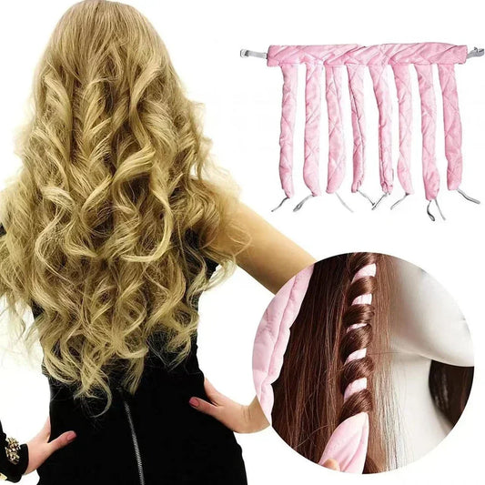 CairnDream No-Heat Curling Headband Pink